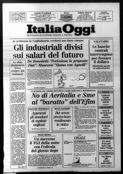 Italia oggi : quotidiano di economia finanza e politica